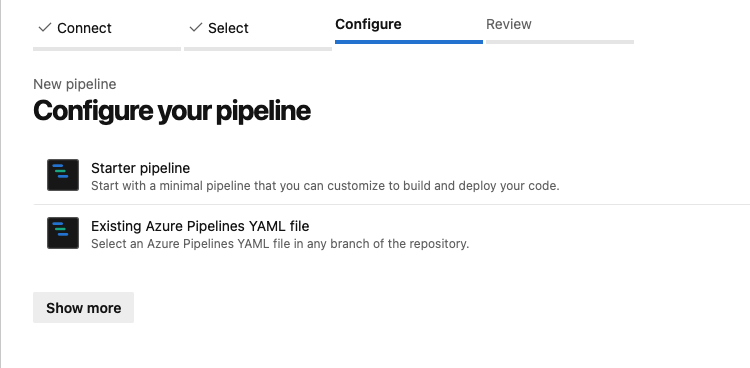 DevOps - Pipelines - New Pipeline - Configure Pipeline