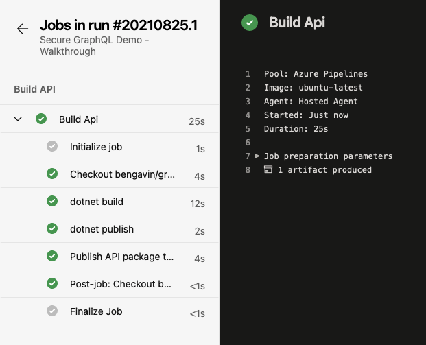 DevOps - Pipelines - Walkthrough - Stage 1 - Build Api Details