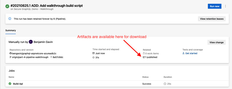 DevOps - Pipelines - Walkthrough - Stage 1 Result Summary