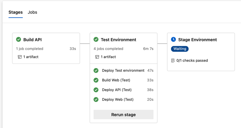 Azure DevOps - Pipelines - Run - Test Environment Successfully Deployed